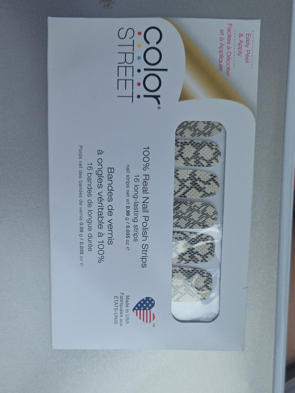 Color Street Snake Print Nail Strips — Black & Cream Chic Head or Scales